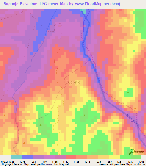 Bugonje,Uganda Elevation Map