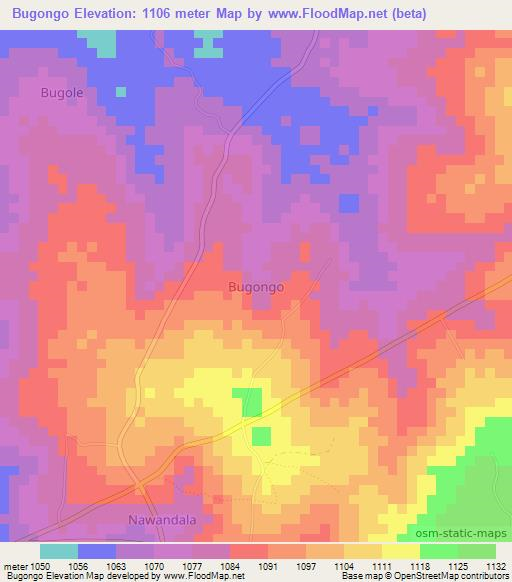Bugongo,Uganda Elevation Map