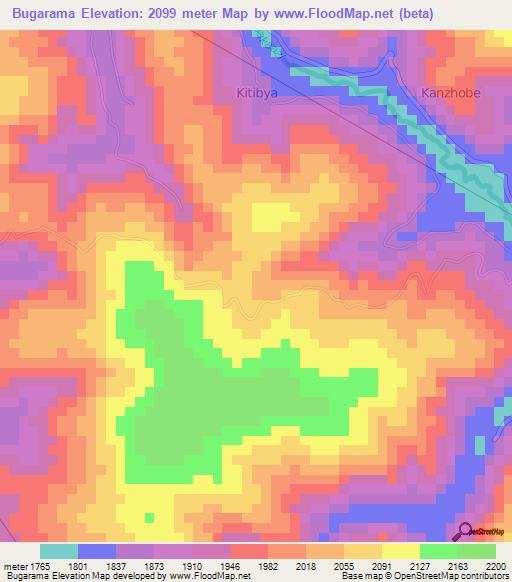 Bugarama,Uganda Elevation Map