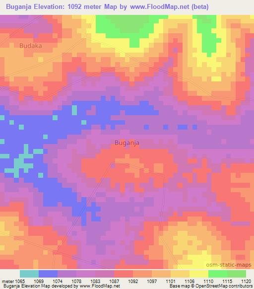 Buganja,Uganda Elevation Map