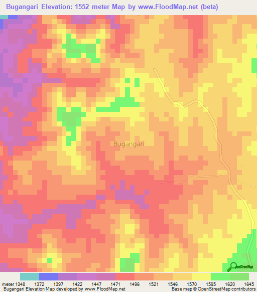 Bugangari,Uganda Elevation Map