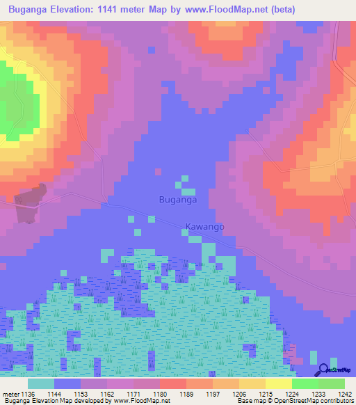 Buganga,Uganda Elevation Map