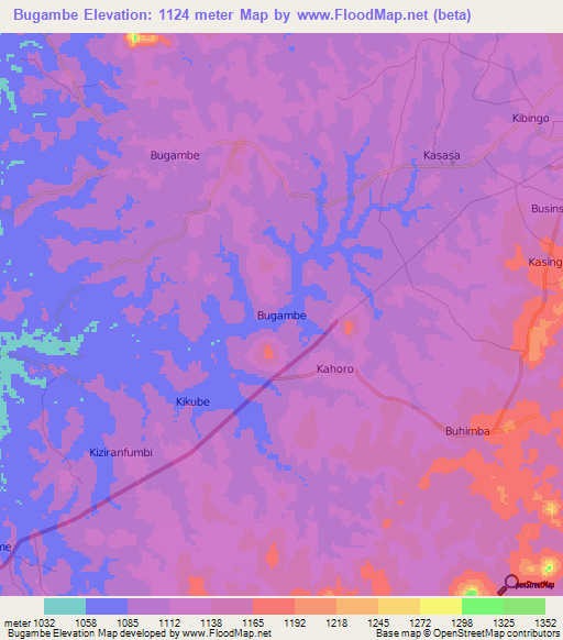 Bugambe,Uganda Elevation Map