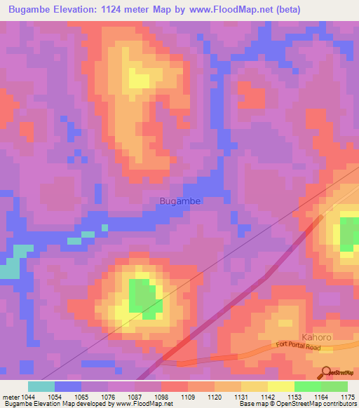 Bugambe,Uganda Elevation Map
