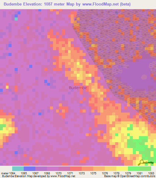 Budembe,Uganda Elevation Map