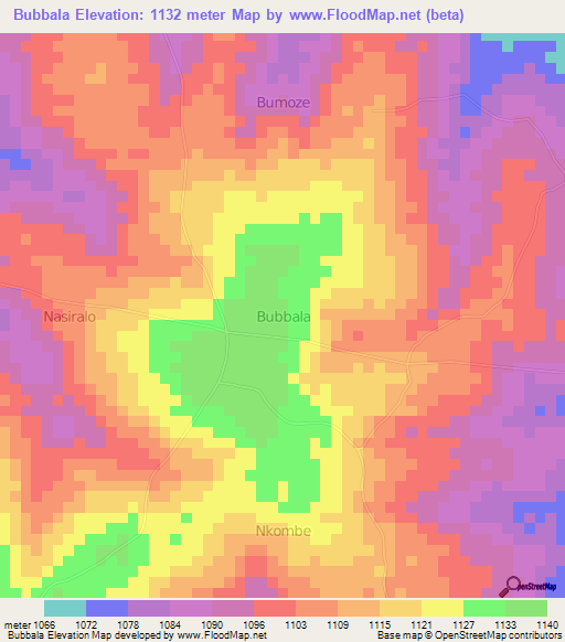 Bubbala,Uganda Elevation Map