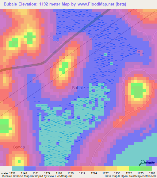 Bubale,Uganda Elevation Map