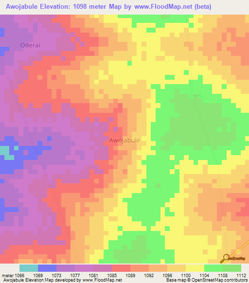 Awojabule,Uganda Elevation Map