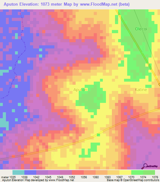 Aputon,Uganda Elevation Map
