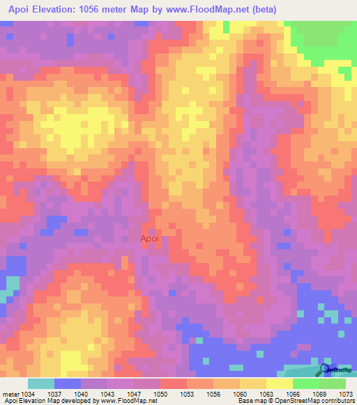 Apoi,Uganda Elevation Map