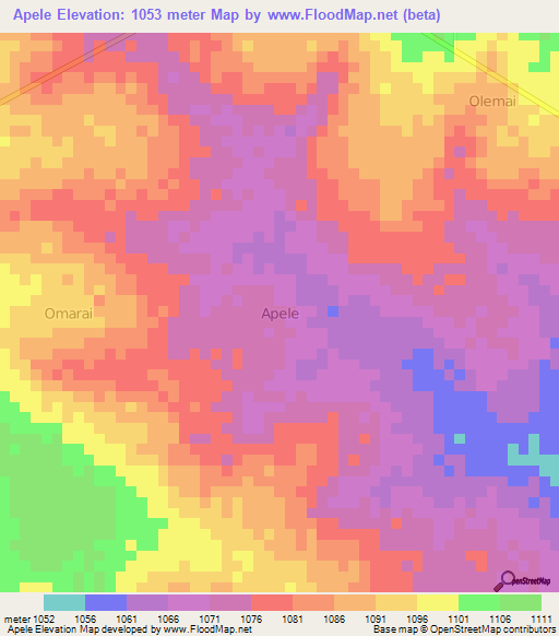 Apele,Uganda Elevation Map