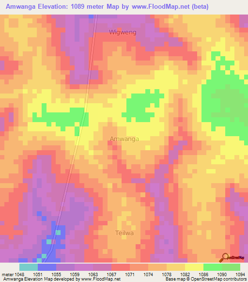 Amwanga,Uganda Elevation Map