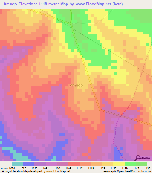 Amugo,Uganda Elevation Map