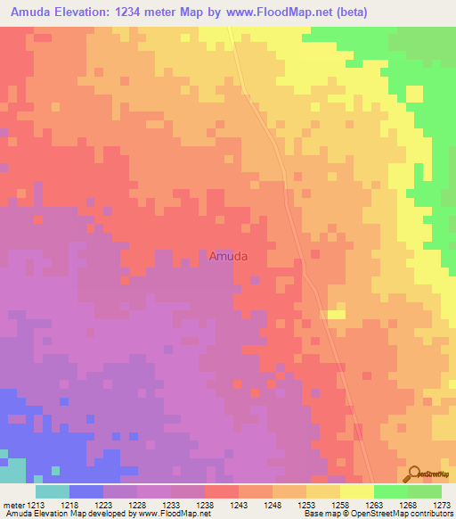 Amuda,Uganda Elevation Map