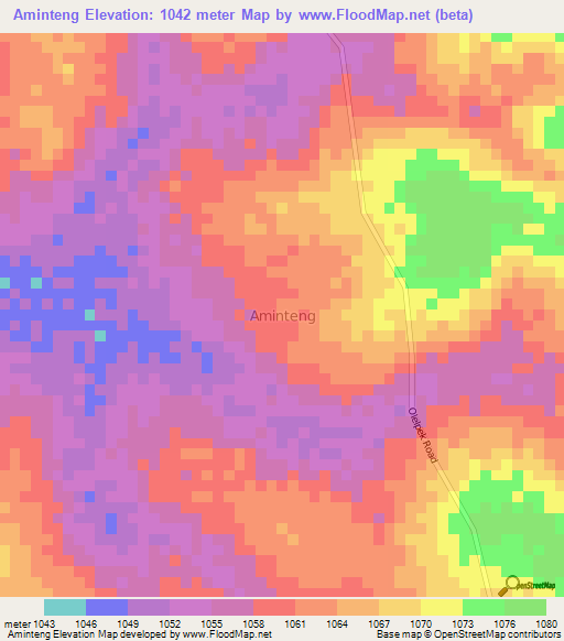 Aminteng,Uganda Elevation Map