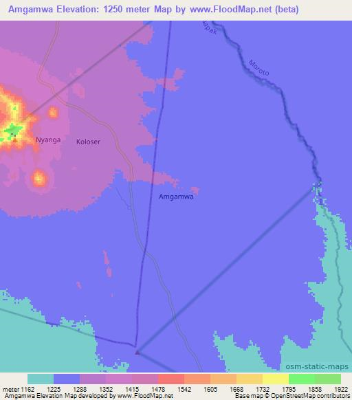 Amgamwa,Uganda Elevation Map