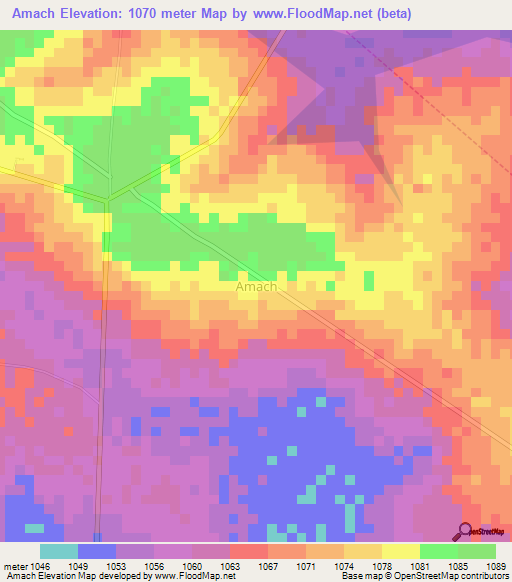 Amach,Uganda Elevation Map