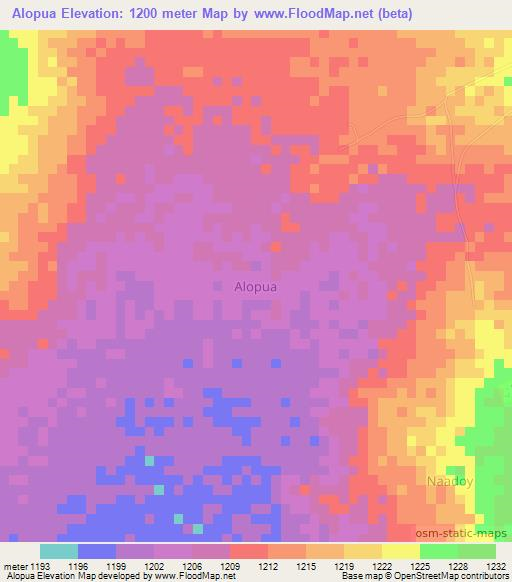 Alopua,Uganda Elevation Map