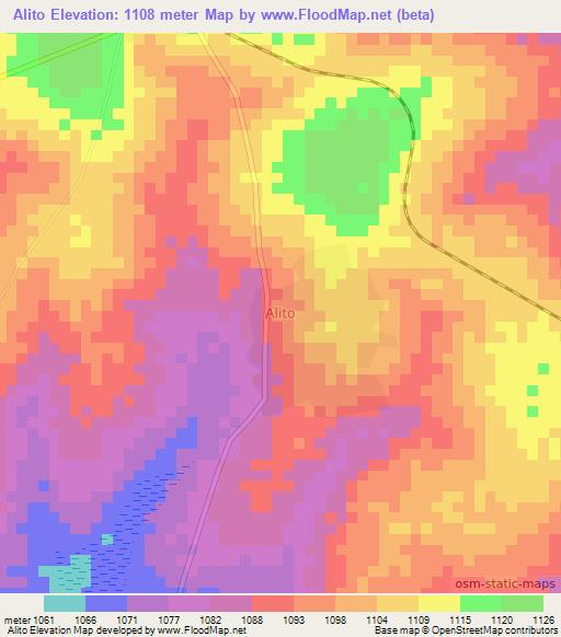 Alito,Uganda Elevation Map