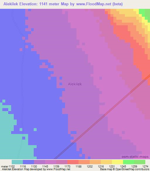 Alekilek,Uganda Elevation Map