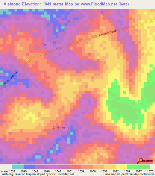 Alebtong,Uganda Elevation Map