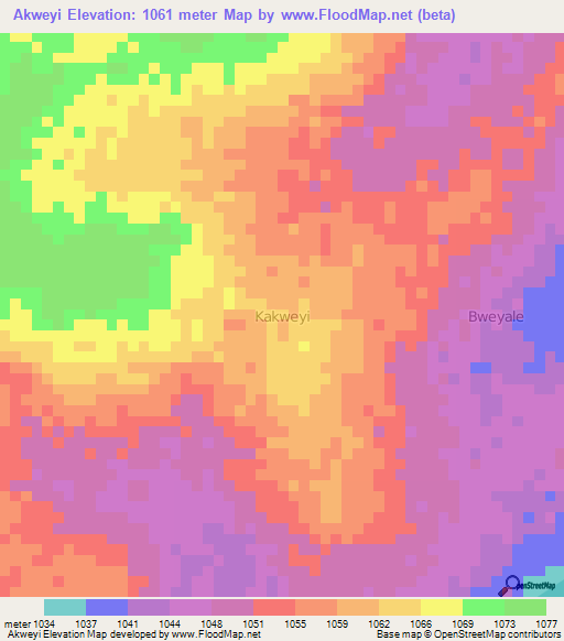 Akweyi,Uganda Elevation Map