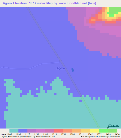 Agoro,Uganda Elevation Map