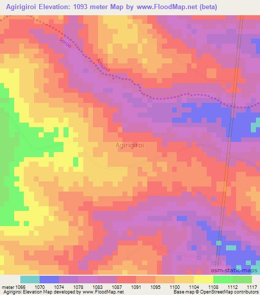 Agirigiroi,Uganda Elevation Map