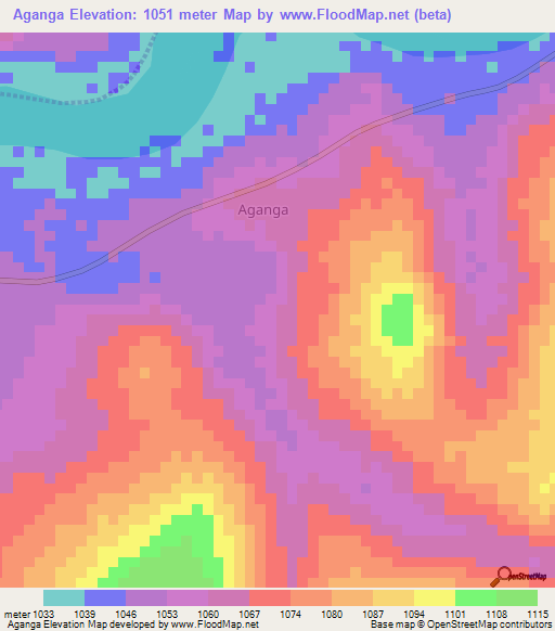 Aganga,Uganda Elevation Map
