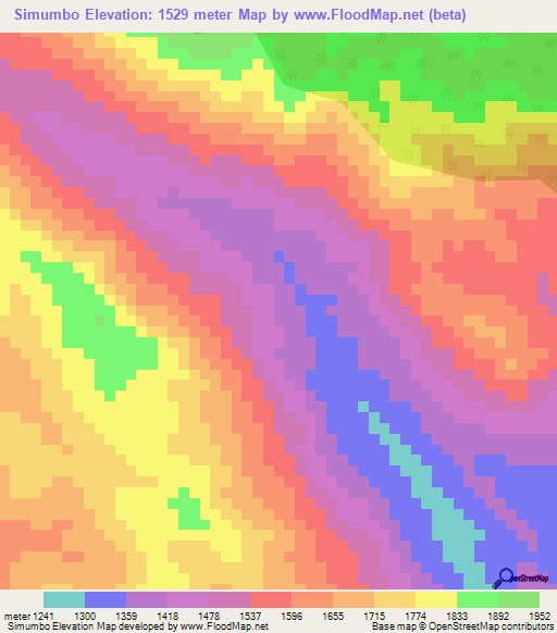 Simumbo,Malawi Elevation Map