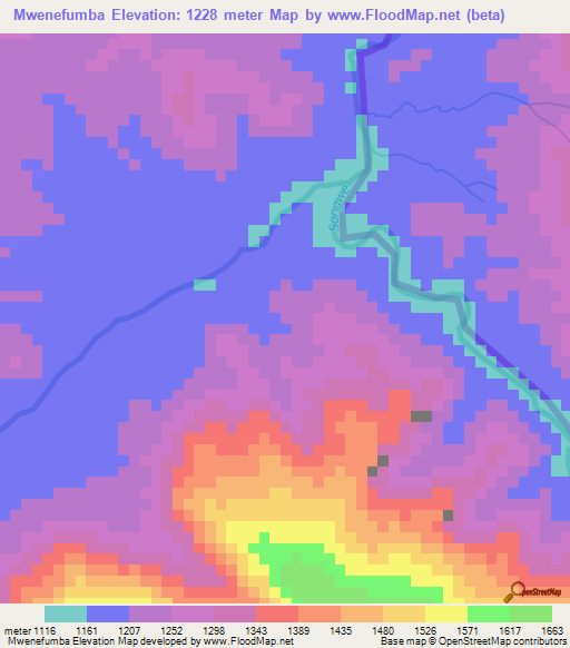 Mwenefumba,Malawi Elevation Map