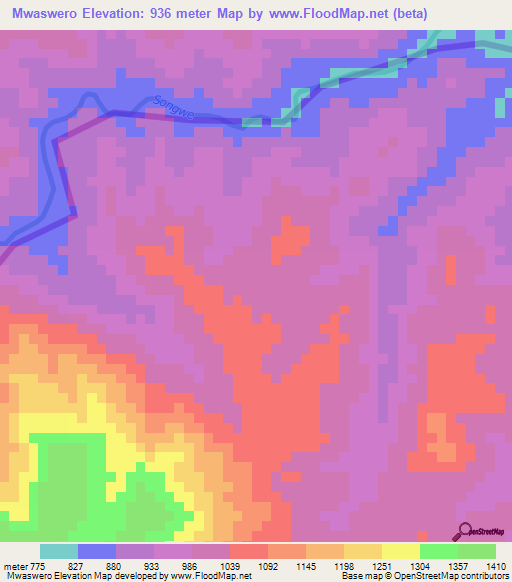 Mwaswero,Malawi Elevation Map