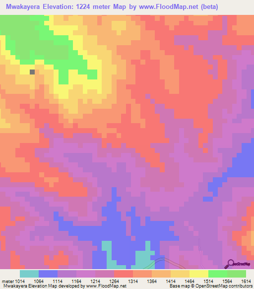 Mwakayera,Malawi Elevation Map