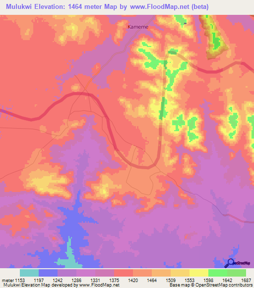 Mulukwi,Malawi Elevation Map