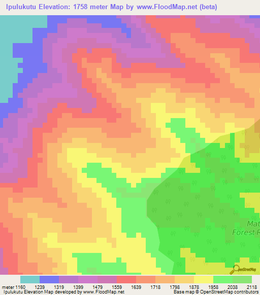 Ipulukutu,Malawi Elevation Map