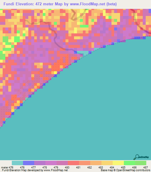 Fundi,Malawi Elevation Map