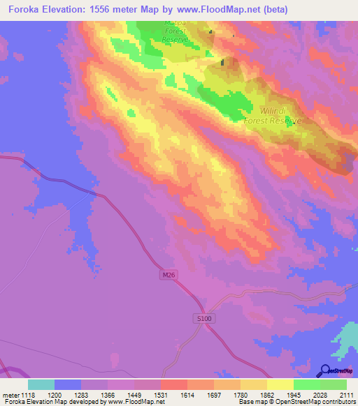 Foroka,Malawi Elevation Map
