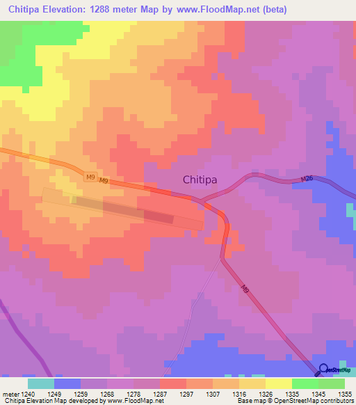 Chitipa,Malawi Elevation Map