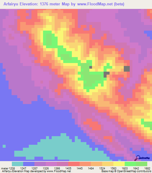 Arfairyu,Malawi Elevation Map