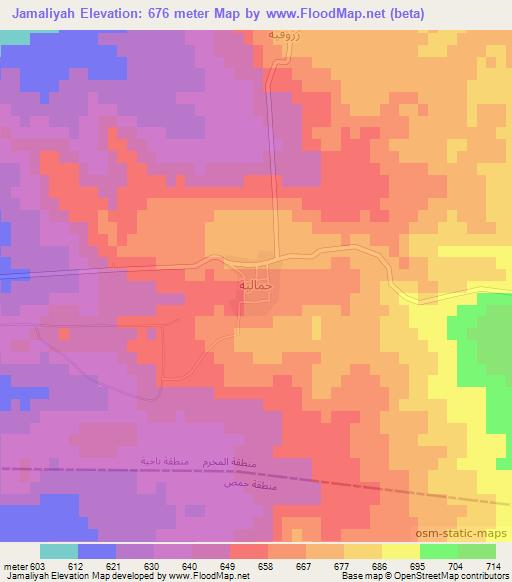 Jamaliyah,Syria Elevation Map