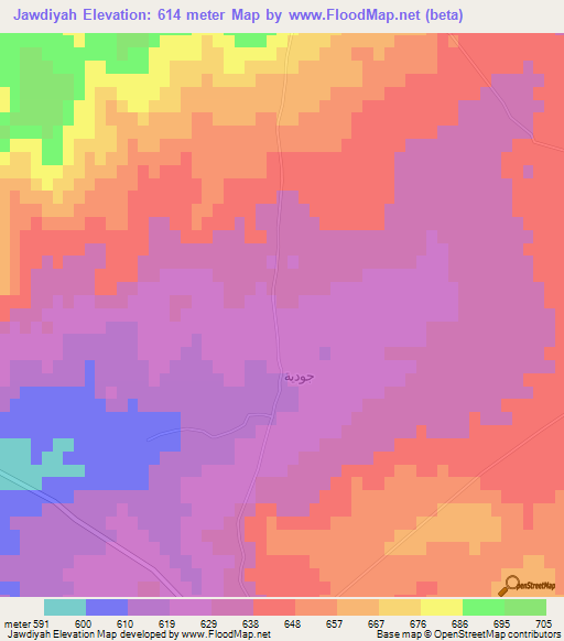 Jawdiyah,Syria Elevation Map