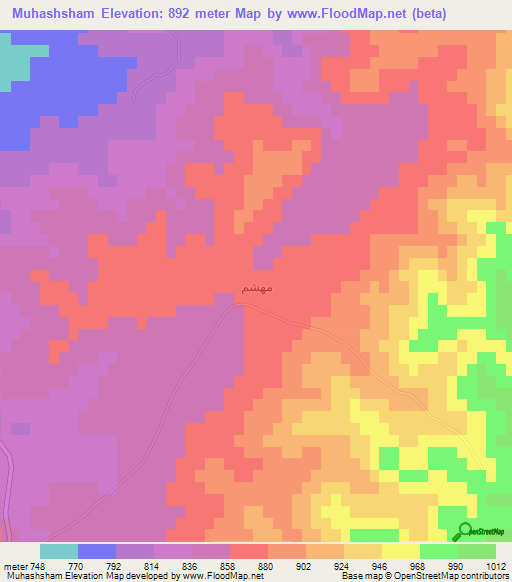 Muhashsham,Syria Elevation Map