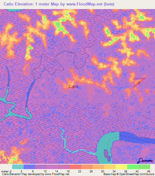 Catio,Guinea-Bissau Elevation Map