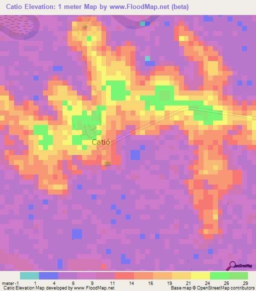 Catio,Guinea-Bissau Elevation Map