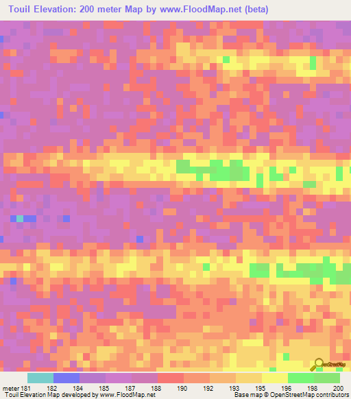 Touil,Mauritania Elevation Map