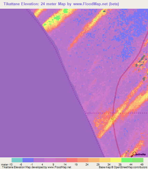 Tikattane,Mauritania Elevation Map