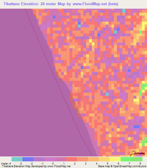 Tikattane,Mauritania Elevation Map