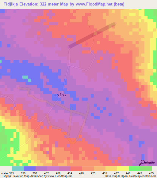 Tidjikja,Mauritania Elevation Map