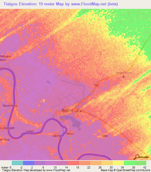 Tialgou,Mauritania Elevation Map