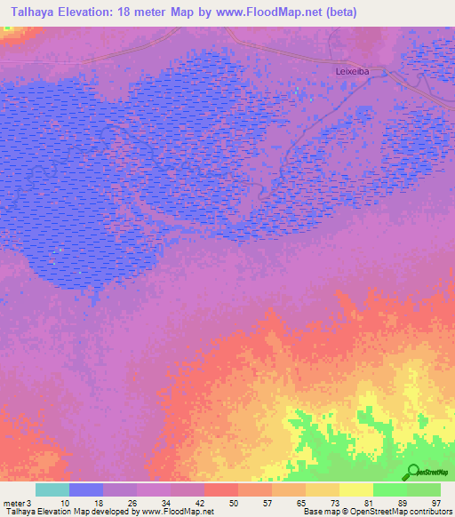 Talhaya,Mauritania Elevation Map